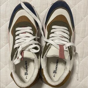 No Boundaries White and Blue Sneakers